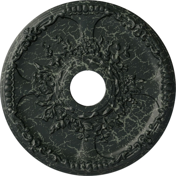 Ekena Millwork Antioch Medallion (Canopies up to 3 1/2"), 18"OD x 3 1/2"ID x 1 3/8"P, Painted Turtle Crackle CM18SEPTC - main